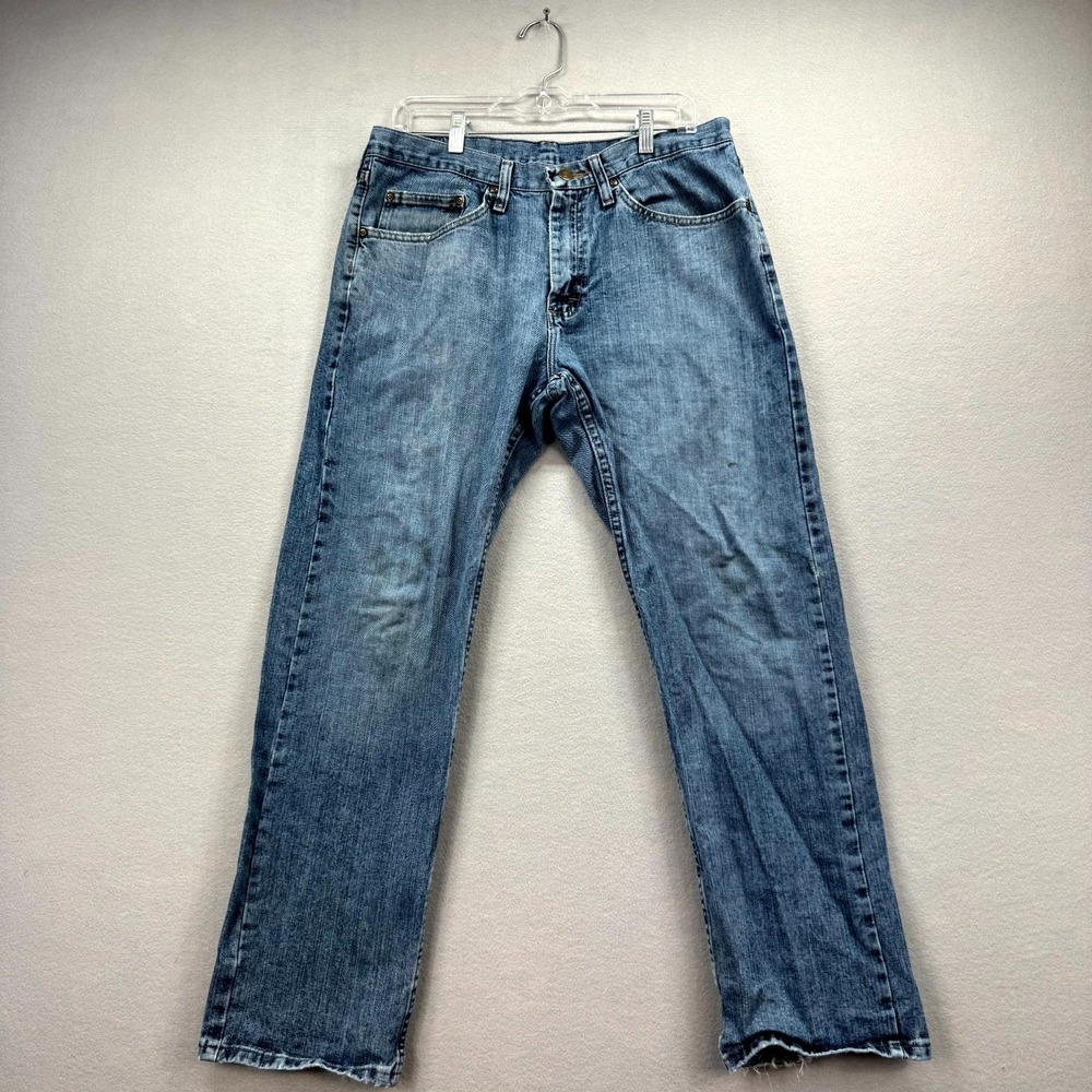 Wrangler Jeans Mens 34x30 Blue Denim Pants Regular Streetwear Straight Cowboy